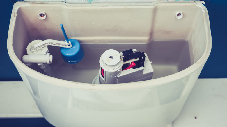 Water inside toilet tank