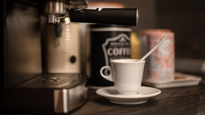 Coffee bar with rustic touches