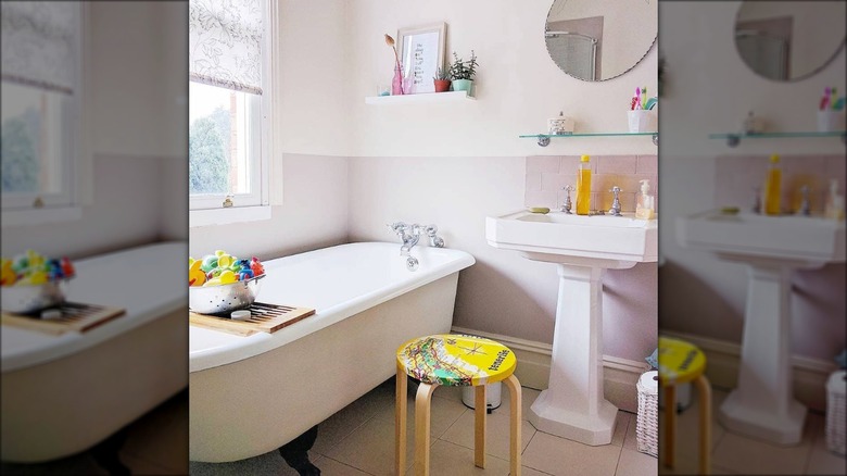 souvenir stool in bathroom