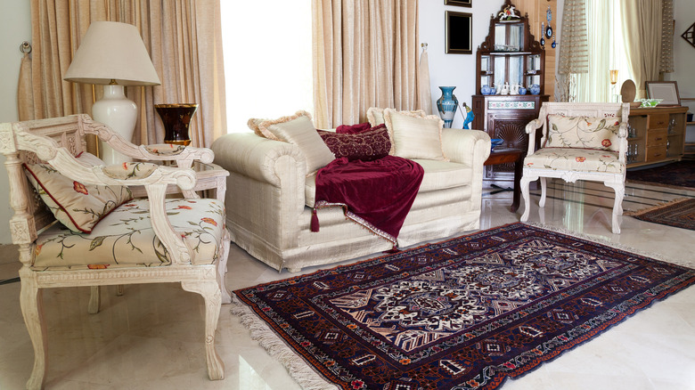 room with an ornate rug