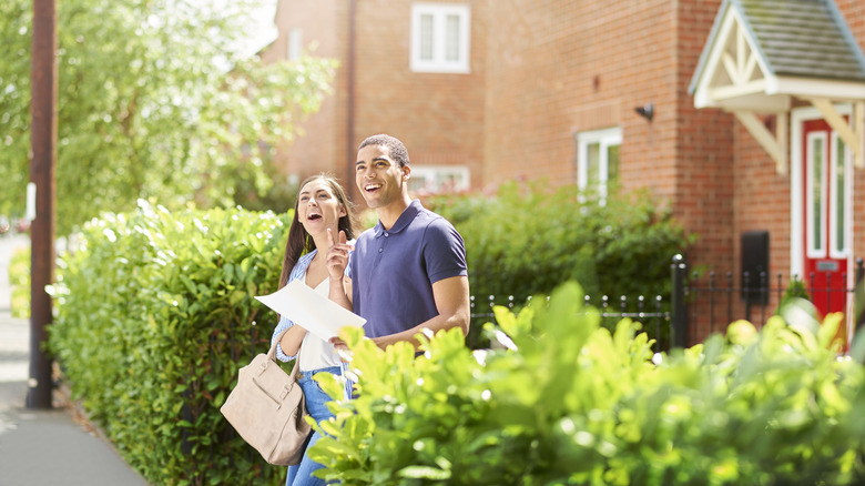 Young couple house hunting