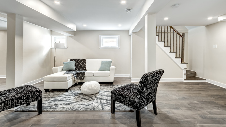 Downstairs basement living area