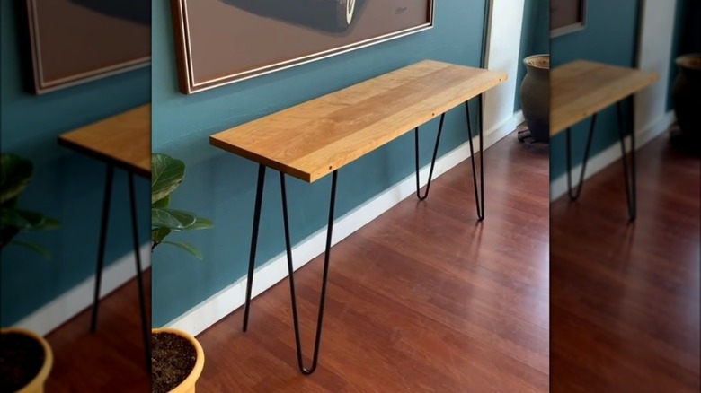 console table made from table leaf