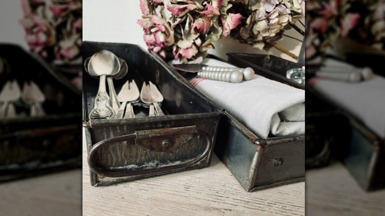 utensils in loaf tin