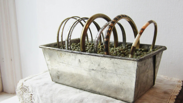 bracelets inside a loaf pan