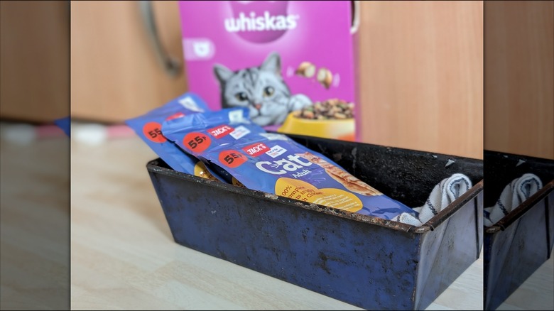 cat food in loaf tin