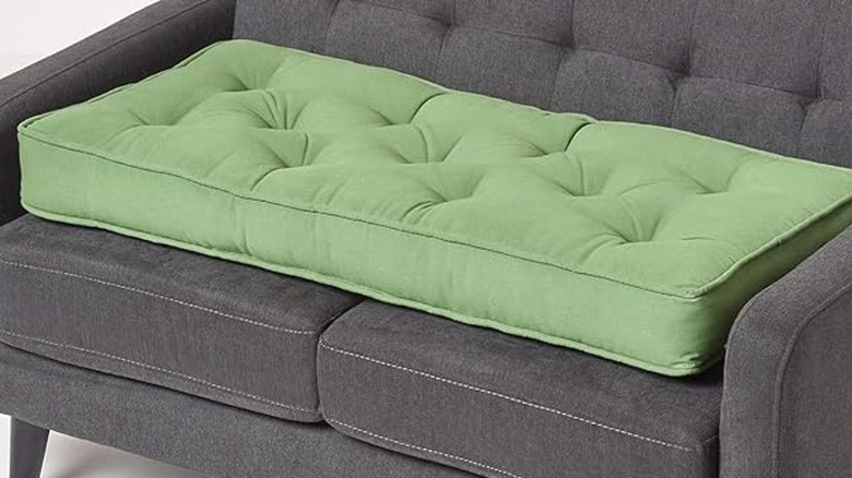 Green sofa topper 