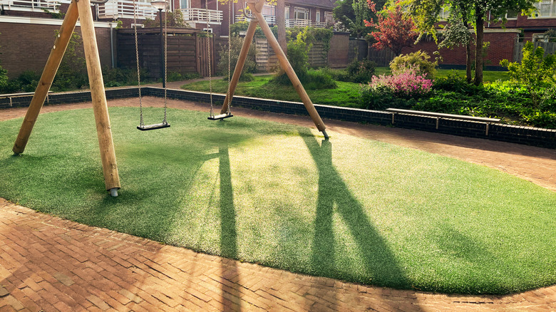 looping paver path around swingset