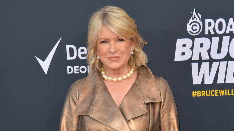 Martha Stewart in pearl necklace