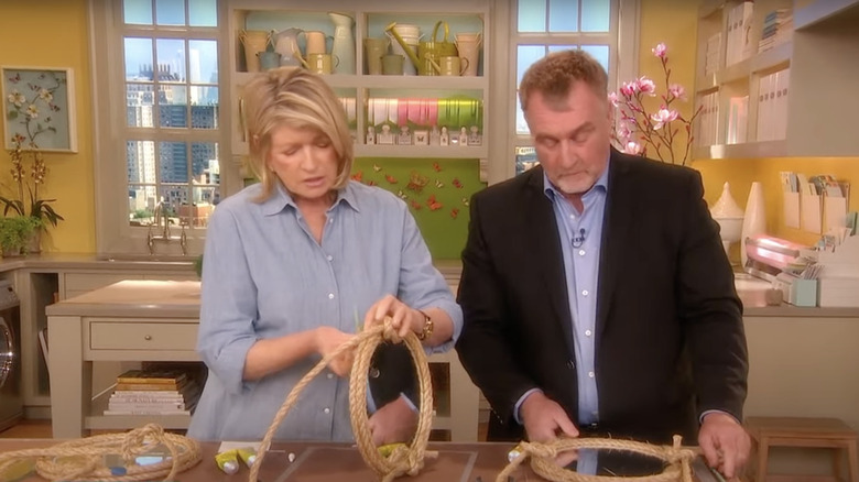 Martha Stewart making nautical mirror