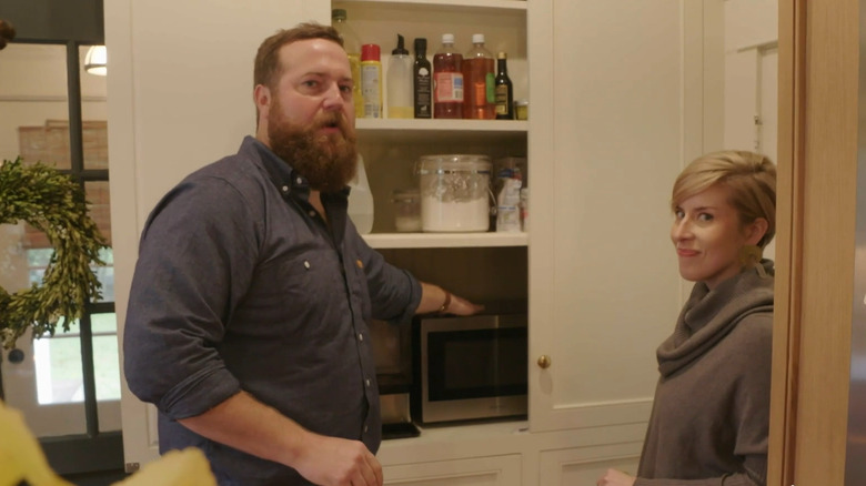 The Napier's microwave in lower cabinets