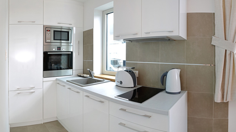 Small kitchen white cabinets