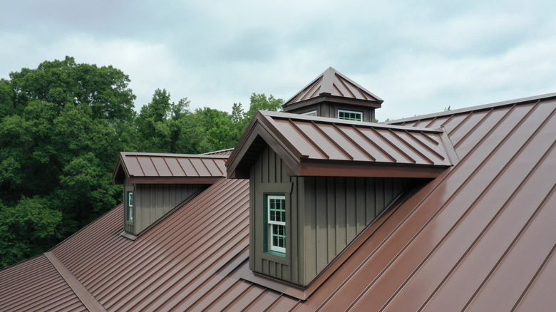 Steel  brown roof 