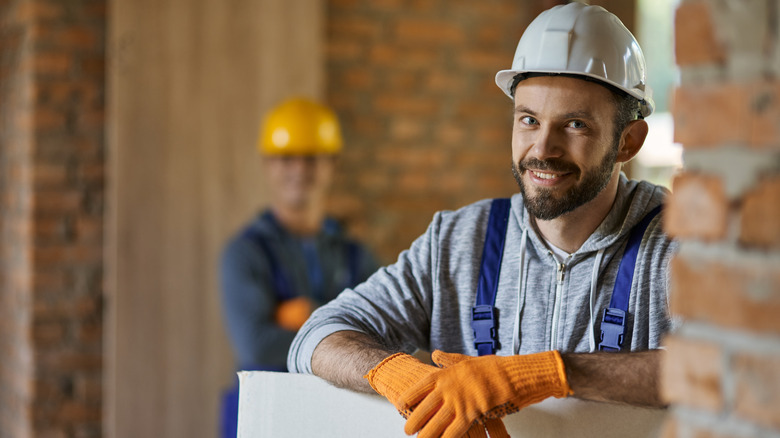 Smiling construction worker