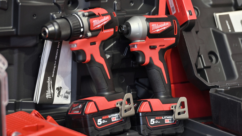 Milwaukee cordless drill driver and impact driver