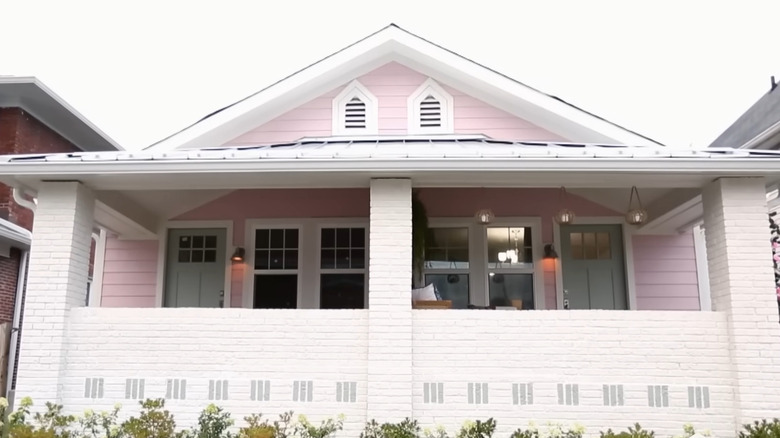 home with pink exterior