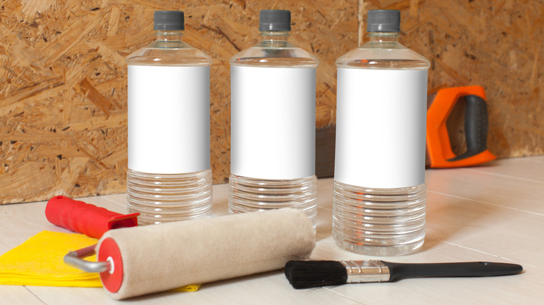 Plastic bottles with solvent