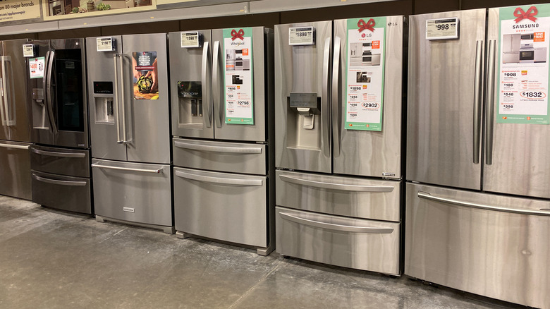 row of refrigerators