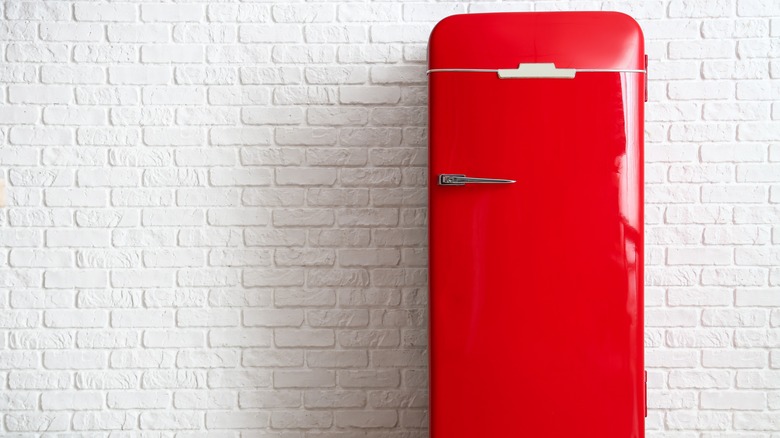 red refrigerator