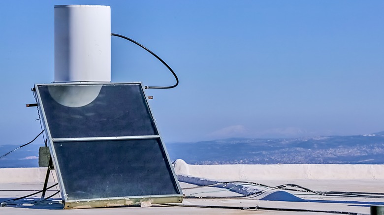 solar water heater on rooftop