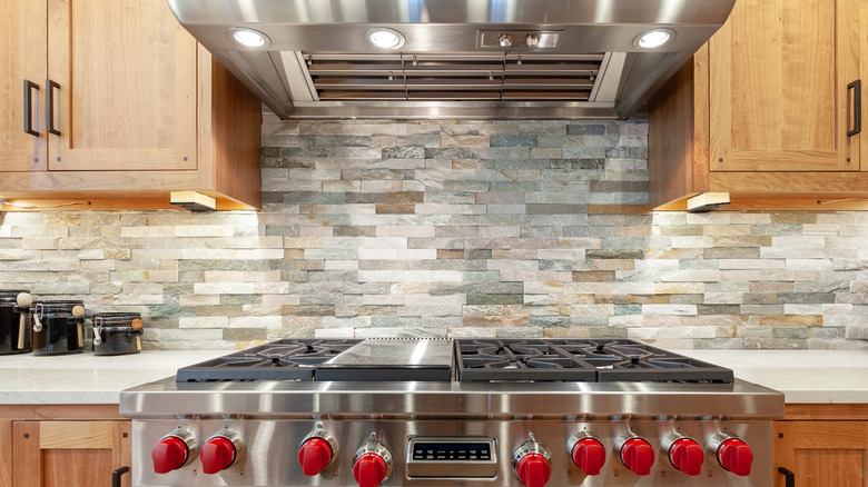 kitchen backsplash with stove