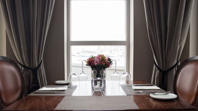 dark gray dining room curtains