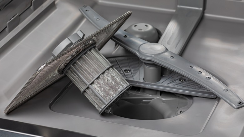 gray parts of a dishwasher