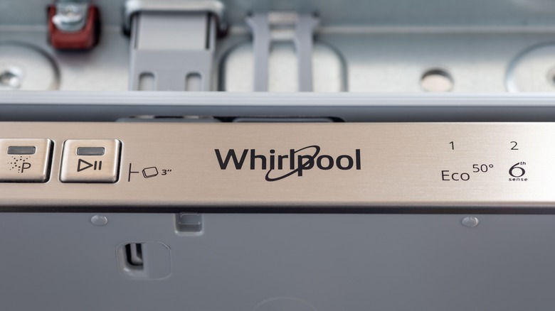 Whirlpool brand on dishwasher