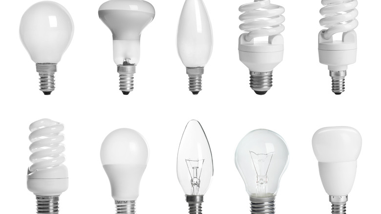 Various types of light bulb