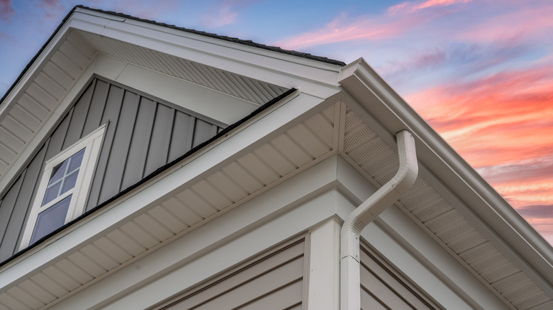 gutter system on house with siding