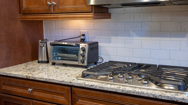 toaster oven on kitchen counter