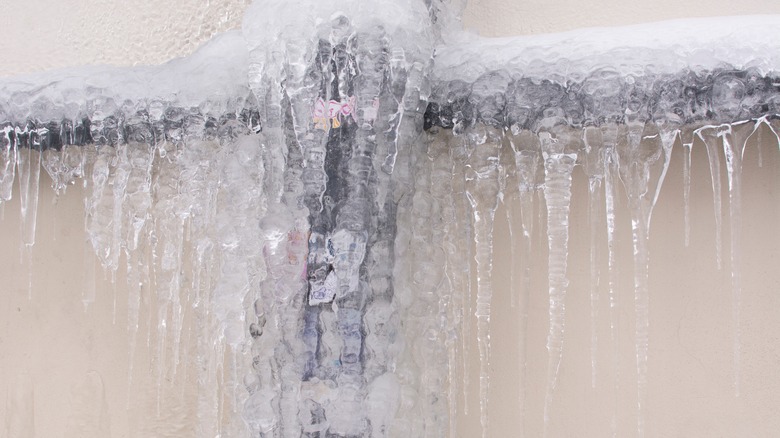 A frozen water pipe