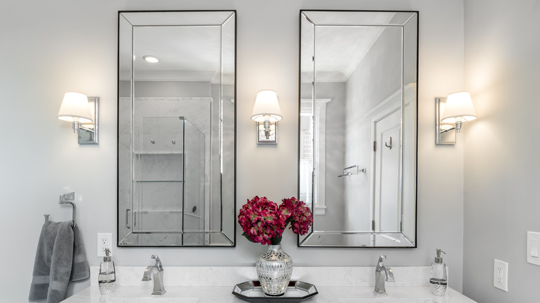 Bathroom vanity sink with lights