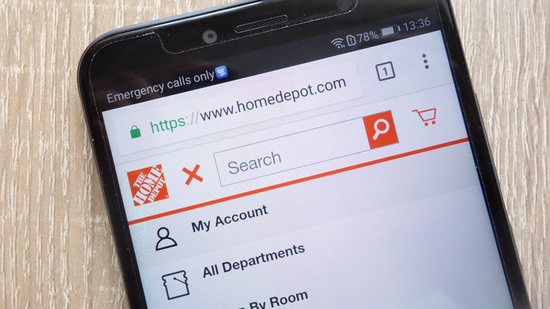 The Home Depot website