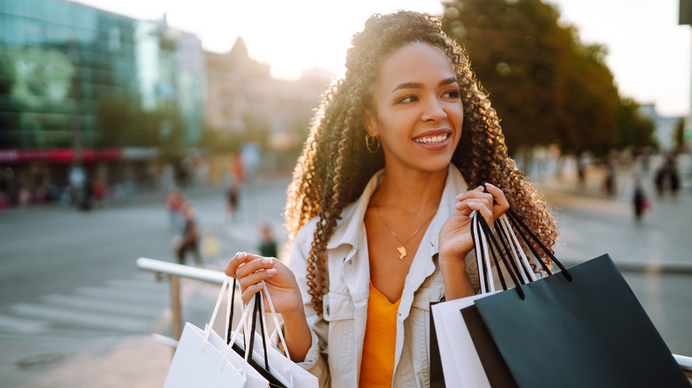 Woman holding shopping bags