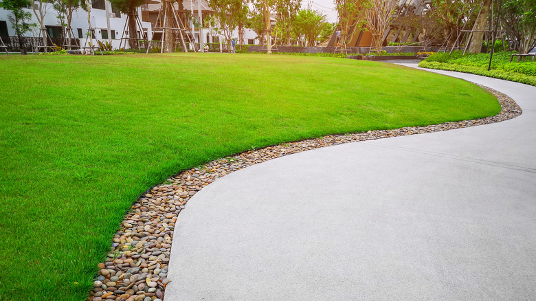 neatly edged gravel