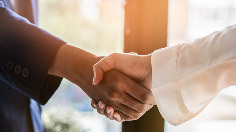 Two people shaking hands