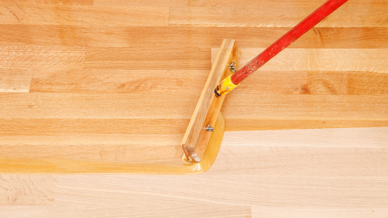 Staining a hardwood floor