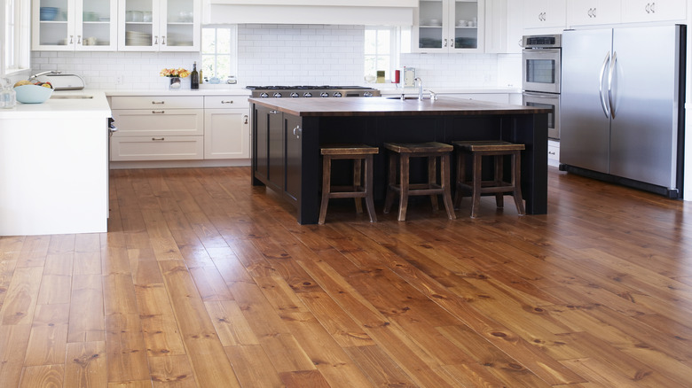 Hardwood floors in a kitchen