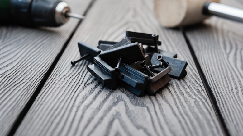 Deck fasteners on deck floor 