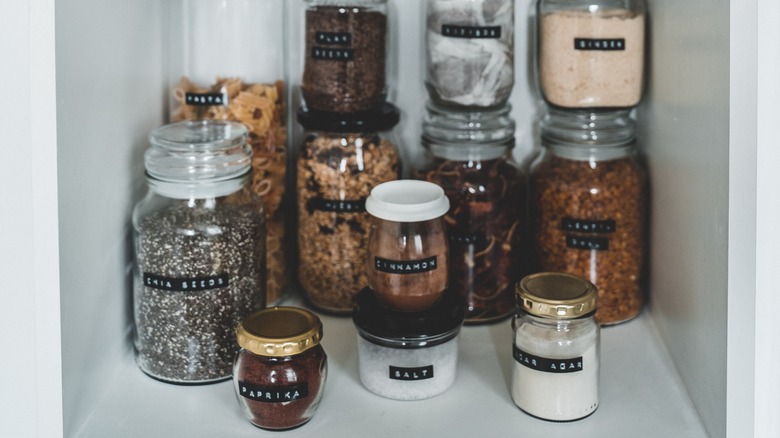 labeled pantry spices