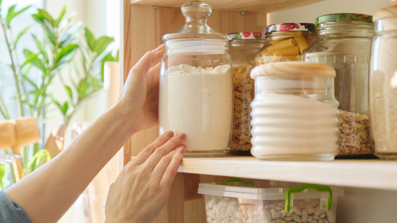 baking ingredients in jars