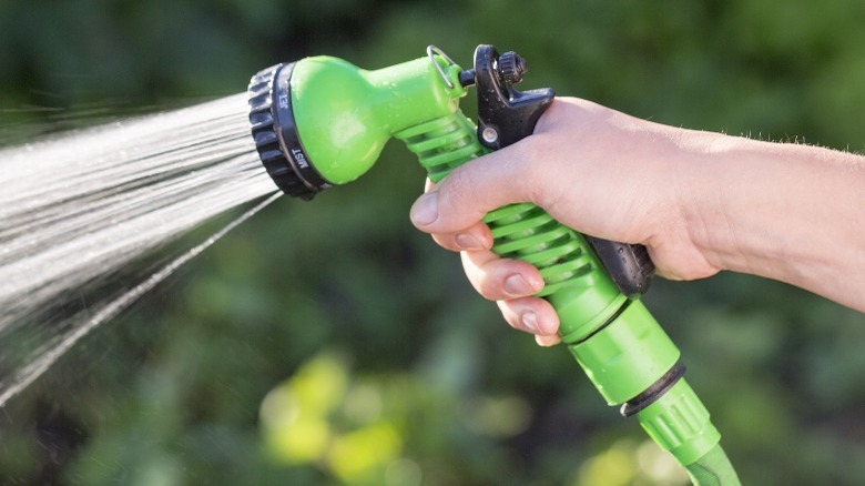 Green hose nozzle, strong spray