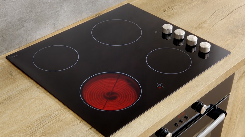 turned on induction cook top
