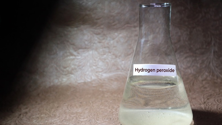 glass of hydrogen peroxide