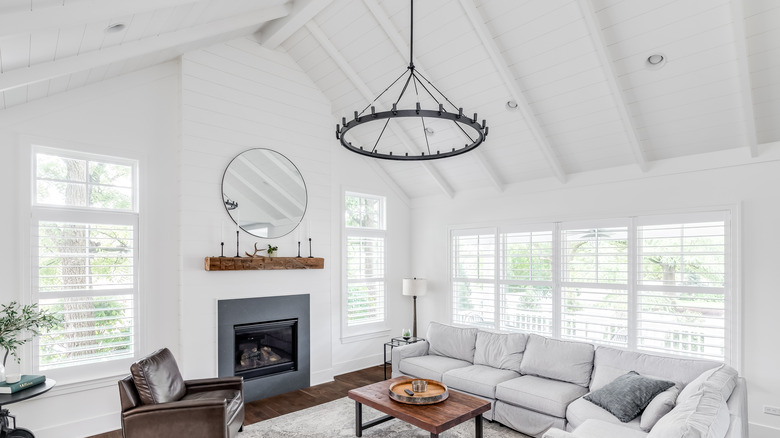 Room decorated with shiplap