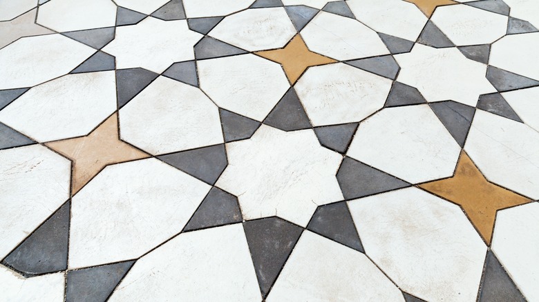 Star-shaped floor tiles