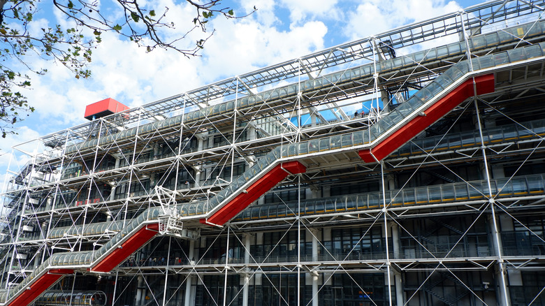 The Pompidou Center white clouds