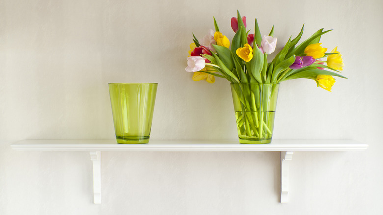 flower on shelf