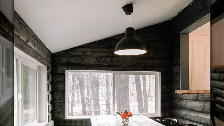 log cabin dining room